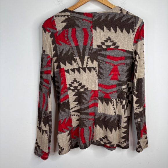 Lauren Ralph Lauren Sweater XL Aztec Tribal Southwestern Western Print Cotton - Picture 4 of 9